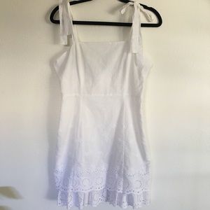 Forever 21 White Ruffle With Flowers Mini Dress